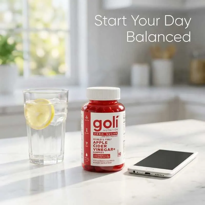 Goli Nutrition Zero Sugar Apple Cider Vinegar Gummies with SNZ Tribac Probiotic for Bloating Support and Vitamin B12 for Energy, Vegan, 60 Count - Image 6