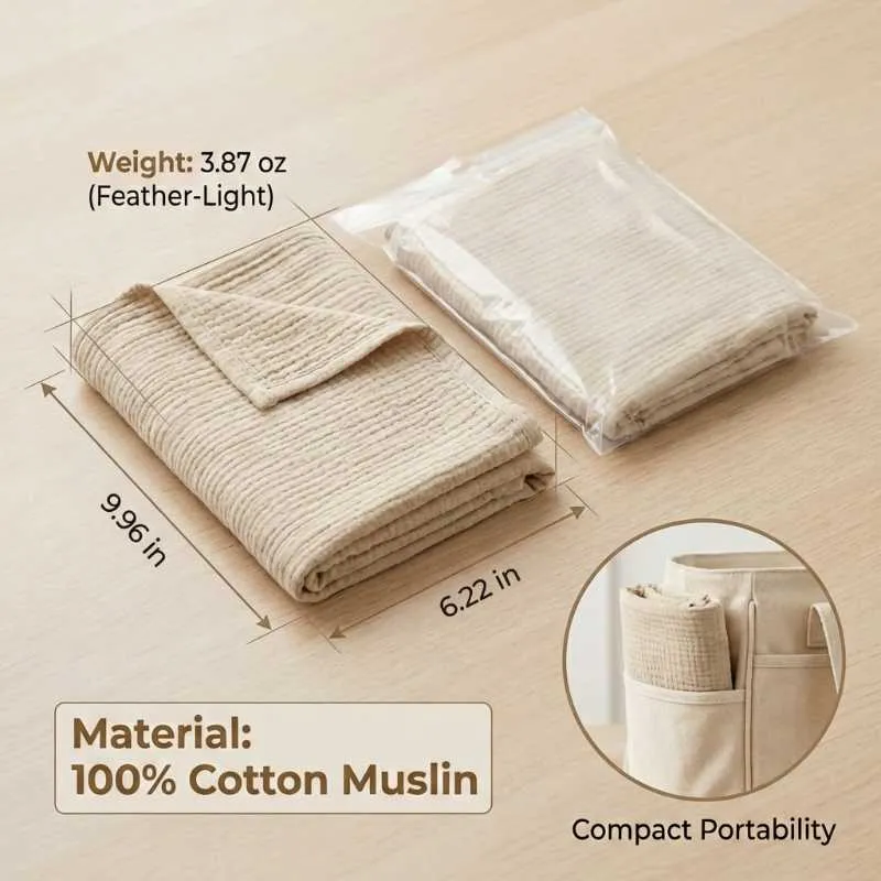 KONSSY Muslin Nursing Cover for Breastfeeding 100% Cotton Breathable Apron with Rigid Hoop and Adjustable Strap Multi-use Carseat Canopy Stroller Blanket Summer Wheat BRJ07 - Image 4