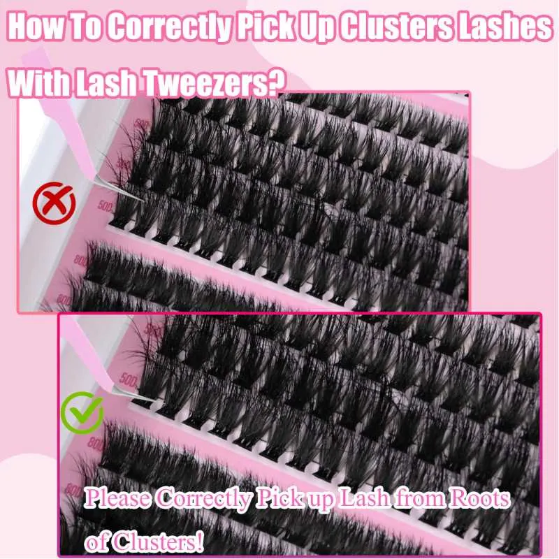 Lash Clusters Kit 30+50+80D Wispy Lash Clusters Eyelash Extension Kit 8-16mm Individual Lashes Kit with Lash Bond and Seal, Lash Tweezers for DIY Lashes Extension by INSPEAUTY - Image 6